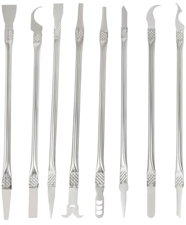 QUARKZMAN 8 in 1 Metall Spudger Handy Hebeöffnung Reparatur Werkzeuge Kit | Bildschirm Demontieren Set Doppelte Enden, für Mobiltelefon Handy Laptop PC