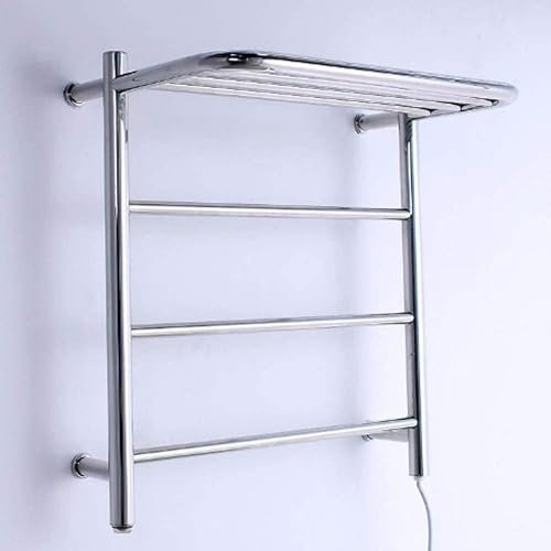 McbeAn Portasciugamani Riscaldato Elettrico, Scaldasalviette Elettrico in Acciaio Inossidabile 304, Riscaldamento Rapido in 5 Minuti, Alta Sicurezza, Portata 15 kg, per Bagno, Spa, Hotel, Asciugamani