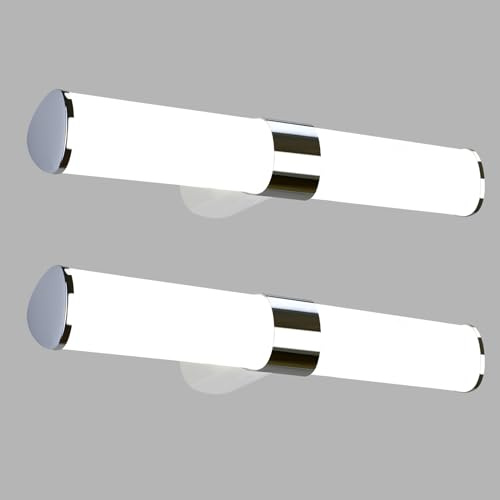 Homefire 2ER LED Spiegelleuchte Bad Spiegellampe - Badleuchte Wand 40CM Chrom Wandlampe Badezimmer Wasserdicht IP44 Wandleuchte Neutralweiß 4000K Badlampe Modern für Keller Küche Badschrank