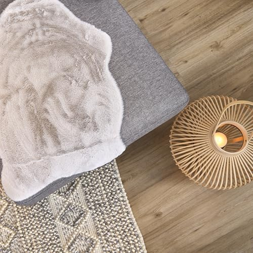 Astra högkvalitativ fuskpäls matta fluffig – matta vardagsrum – matta lammskinn fårskinn tillbehör – dekorativ päls silver form 55 x 80 cm