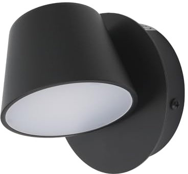Alpinaluz Applique murale LED avec spot 6 W blanc chaud 2 700 K CRI 90 sans scintillement - Design orientable 350° en aluminium noir pour table de chevet ou tête de lit