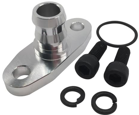 Flangia di uscita del turbocompressore, Adattatore flangia olio in lega di alluminio, Sostituzione flangia di scarico olio turbocompressore, Flangia di scarico uscita scarico, Kit adattatore