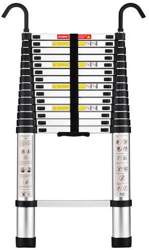 STANEW Scala Telescopica 4,4 m in Alluminio, Scala pieghevole, Bracciolo Removibile, Estensibile, Multi-funzione, Stabile Scala, Carico Massimo 150 kg