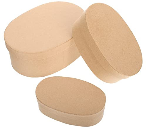 HAPINARY 3stücke Kraftpapier Verpackungsboxen Kleine Ovale Boxen Zum Aufbewahren Von Keksen Kuchen Und Süßigkeiten Geeignet Für Party Geschenke Und Heimgebrauch