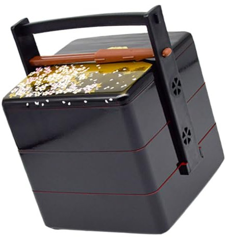 Amosfun Boîte à Lunch Japonaise Niveaux Pour Sushi Lunch Box Portable Style Fuji Conteneur Alimentaire Sûr Pour Pique- Et Travail Boîte Déjeuner Compacte Design Décoratif