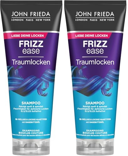 John Frieda Frizz Ease Traumlocken Shampoo - 2er Pack (1 x 250 ml) - reinigt und spendet Feuchtigkeit - definiert und verstärkt Locken - mit Abyssinian-Öl