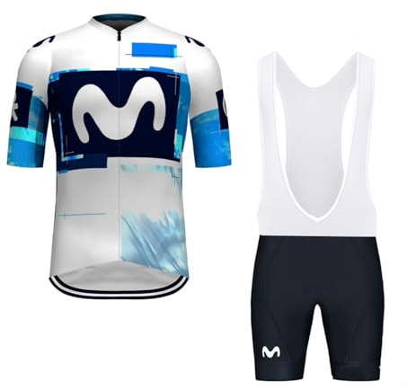 SGCIKER 2025 Herren Pro team M Radtrikot Set, Kurzarm Fahrrad bekleidung Lätzchen Kurzsets Gel Pad（L