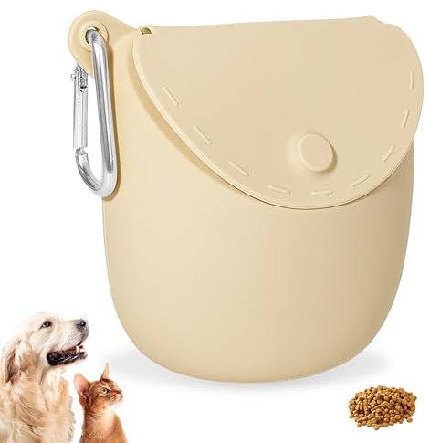 Zssxysm Custodia in Silicone per Cani con Clicker, Sacchetto di Cibo per Cani Piccola con Clip in Vita, Marsupio Trainer Cane Taglia Piccola, Porta Biscotti Accessori Cane Contenitore Crocchette