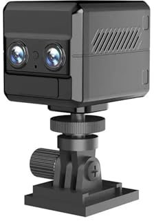 VEKELETE Mini Telecamera 4G Sim 4K a Doppia Lente, Zoom 6X, rilevamento del Movimento, Visione Notturna, Batteria Grande da 4000 mAh, citofono bidirezionale, sorveglianza(EU Camera ADD 64G TF)