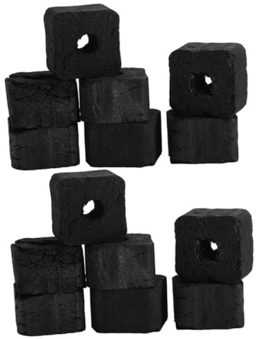 HEMOTON Bamboo Charcoal Small Fire Pit Rocks for Indoor and Outdoor Bbq Grill Mini Portable Bbq Charcoal for Camping and Fireplace Heating Natural Smoke-free and Odorless 1lb Pack