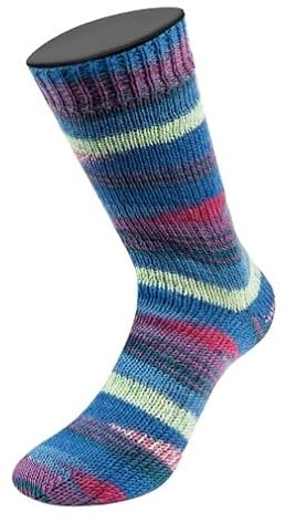 LANA GROSSA Meilenweit Arte | Sockenklassiker, bedruckt und waschmaschinenfest | Handstrickgarn aus 80% Schurwolle & 20% Polyamid | 100g Wolle zum Stricken & Häkeln | 420m Garn FB 6816