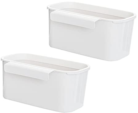HORIALENCE Pattumiera Multiuso Da Appendere All'armadietto, Cestino Plastica Pp Bianco, Facile Da Pulire, Risparmio Spazio Per Cucina e Bagno, Set 2 Pezzi