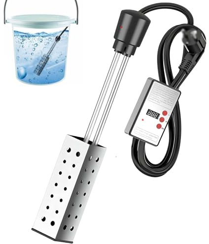 Electric Immersion Heater 2500W – Stainless Steel Element with Digital Thermostat for Fast Heating in Bathtubs, Plunge and Swimming Pools