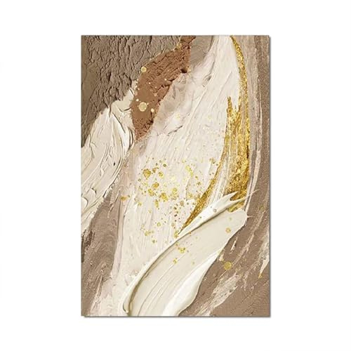 18meng Art Abstrakt Leinwand Bilder 160x80 cm 1 Teilig Moderne Leinwandbilder Braun und Weiß Groß XXL Bild auf Leinwand für Wohnzimmer Schlafzimmer Wandbild Kunstdruck Wanddeko No Frame