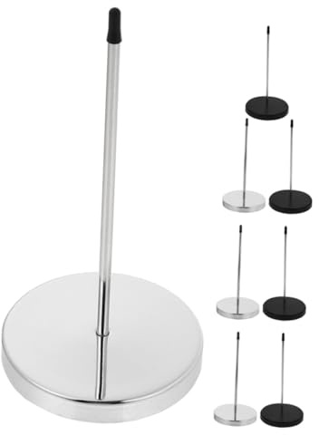 WOONEKY 8 Piezas Pinchos para Recibos y Notas de Metal con Base Antideslizante Soporte Seguro para Facturas Restaurantes Bares y Oficinas Negro y Plata