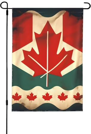 Drapeau rétro du Canada saisonnier pour l'extérieur, durable, double face, décoration de vacances