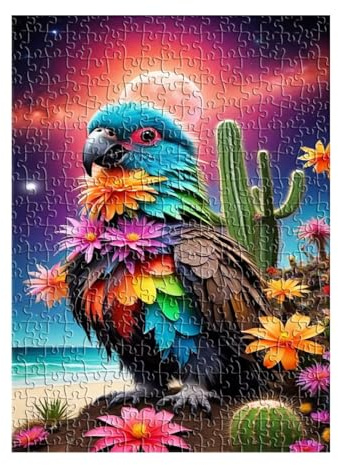 Puzzle 200 Teile Erwachsene Tier Blume Kaktus Puzzles für Erwachsene Kreative Unterhaltung Schwer Klassische Puzzles 35x25 cm Geschicklichkeitsspiel für die ganze Familie