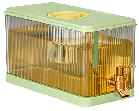 Fridge Water Dispenser - Large Capacity Container - BPA Free Construction - Easy Pour Spout - Slim Shelf Friendly Shape, Transparent Body Design
