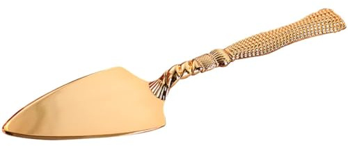 Gatuida Pelle à Pizza Dorée pour Usage Quotidien Spatule à Gâteau Ergonomique en Acier Inoxydable Outil de Pâtisserie Vintage pour Restaurants Cuisine Domestique Accessoire Pratique