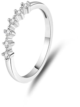 Ayoiow Verlobungsring Vorsteckring für Damen, Diamant Einfach Damenring Platin mit, Platin 950 Größe 49 (15.6)