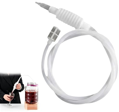 Syphon Pump, Siphon Pump Kit with Reusable Siphon Transfer Hose, Manual Flow Control for Beer, Mead, Cider, Juice Bottling, Portable Non-Electric Syphon for Home Brewers & Kitchen Use