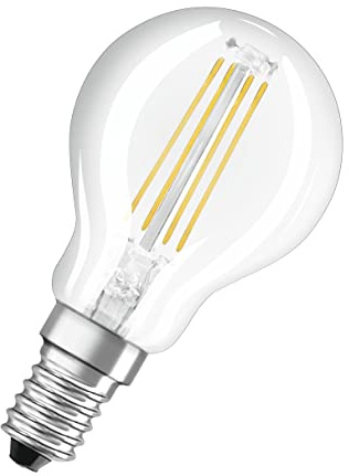 Osram LED-Lampe Base Classic P40 Miniball 4W 827, 2700K warmweiß, E14, klar, 470 lm, stoßfest, quecksilberfrei