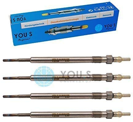 4 Stück YOU.S Original Glühkerzen Länge: 158 mm Spannung: 4,4 V - 55200755