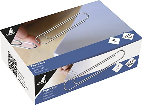 Briefklammern Kangaro 50mm rund Box 100 Stück. verzinckt K-10050