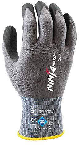 Ninja Maxim HandschuhMan Arbeitshandschuhe Nitril Gartenhandschuhe Montagehandschuhe Gr. 5-12 (Größe 8/M 6 Paar)