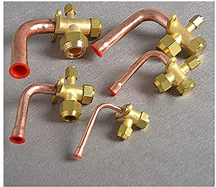 Válvula 1 de Cobre Espesar BSP Tubos de refrigeración de Alambre de 3 vías Curva múltiplo de la válvula de expansión de refrigeración avellanada,(1/2) 12mm