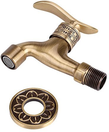 Wasserhahn Adapter, Antik Stil Messing Waschmaschine Wasserhahn Wandhalterung Wäsche Kaltwasser Wasserhahn Home BadezimmerzubehörWaschtischarmaturen