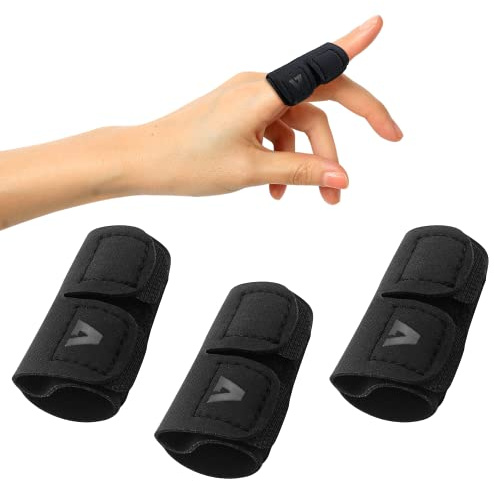 Tutore per le dita, elastico, per lo sport, per pallacanestro, pallavolo, fitness, yoga, 3 pezzi, colore nero