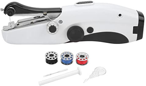 Fyearfly Handnähmaschine, Tragbare Mini Elektrische Nähmaschine, Schnell Zu Nähen Geeigne Leicht für Anfänger, Haushalts Heimwerker Sewing Machine für Kleidung, Vorhänge, Kunsthandwerk