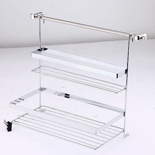 Novaliv Hochwertiges Duschablage-Set 31,5 x 33 x 18,5 cm aus verchromtem Stahl Rutschfester Halt und effektive Organisation für Ihr Badezimmer Regal Dusche zum Hängen Bad Zubehör mit Montagematerial