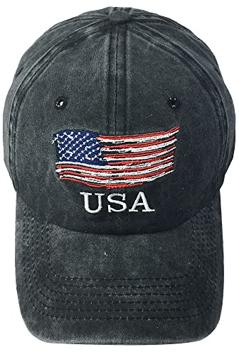 Kangqifen Herren Damen USA Flagge Adler Weizenohr Stickerei Baseball Caps Kappe Mütze mit Klettverschluss
