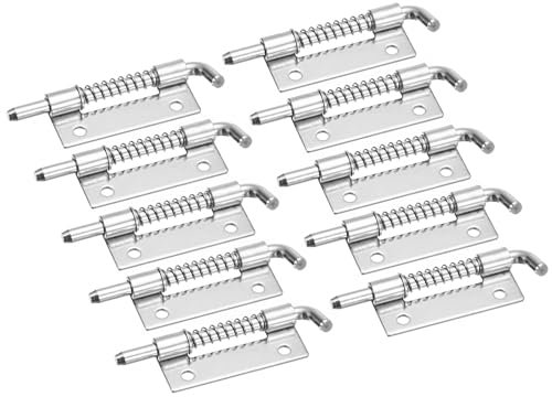 sourcing map Pasador de Pestillo con Resorte 10 Piezas 2.83 Pasador de Pestillo de Acero Inoxidable 304 con Resorte para Caja de Distribución Y Armario Eléctrico (Plateado)
