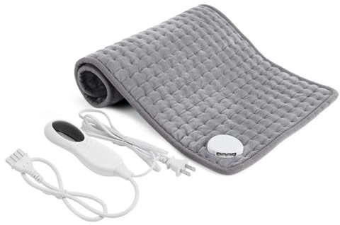 Heating Pad for Back Pain Relief, Electric Heating Pads with 10 Heat Settings, 3 Auto Shut-Off, LED Controller, Soft Heating Pad for Shoulder, Neck, Period Cramps, Machine-Washable (30 * 60CM)