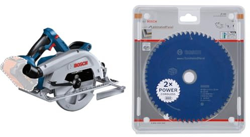 Bosch Professional BITURBO GKS 18V-68 C Cordless Hand-held Circular Saw (incl. 1x Saw Blade, Parallel Guide, in Carton) + Circular Saw Blade Expert (for Laminated Panel, 190 x 30 x 2.1 mm, 60 Teeth)