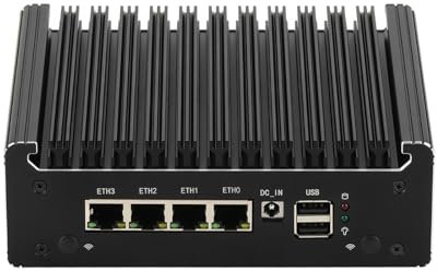 ANDAQI Firewall Mini PC, Intel Pentium N6000 Quad Core, 4 Port 2.5GbE 226-V, Network Router, F01, Barebone, Fanless Mini Computer, Type-C, HDMI, DP, 4K Triple Display