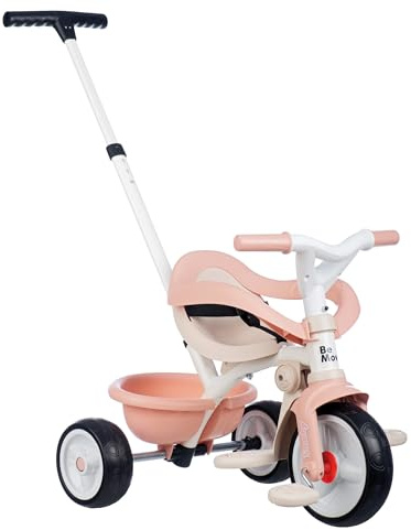 Smoby 7600740419 - Trehjuling Be Move Comfort Rosa - Evolutiv 3-i-1 - För barn från 10 månader upp till 3 år