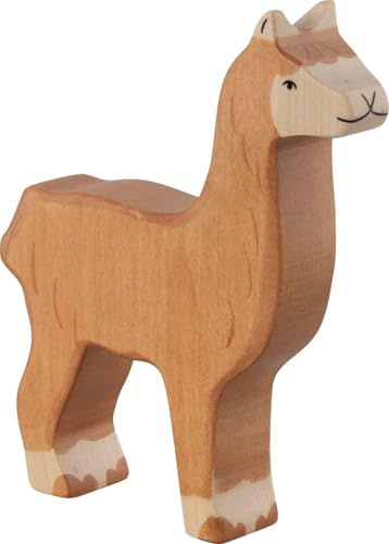 HOLZTIGER 80618 - Alpaka aus Holz, handgearbeitetes Holzspielzeug aus Ahorn, Farben auf Wasserbasis, fördert Fantasie & Kreativität der Kinder, Made IN Europe, 13cm x 3cm x 15cm, ab 3 Jahre