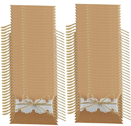 MOLUCKFU 100stücke Kraftpapier Gastgeschenkboxen für Hochzeiten Süßigkeitenboxen und Behälter Elegante Party-süßigkeitenboxen