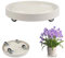 Redondo Rodillo para Plantas 22cm Capacidad de Carga 75 kg Soporte para Macetas con Ruedas Plastico Impermeable Transpirable para Exteriores Interiores, Regalo para los Amantes de la Jardinería(Verde)