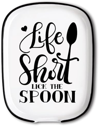 ANATTASOUL Repose Cuillère Cuisine en Céramique 15 * 11.5cm, Support pour Ustensiles de Cuisine, Porte-Cuillère pour Spatules,Pinces, Cuillères à Café ou Ustensiles