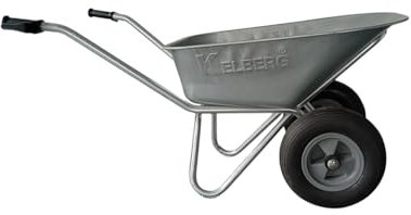 Kelberg Schubkarre Agro 130L Verzinkt 2 Rad Schubkarre verzinkte Mulde Deli Tire 400-8 PP Kunststofffelge Zuladung von 250 Kg möglich