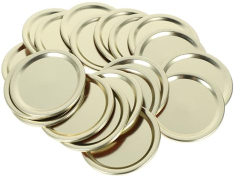 20pcs Golden Tinplate Mason Jar Replacement Lids for Regular Mouth
