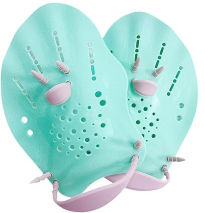 Milageto 1 Par Guantes de Natación Paletas de Mano Aletas de Entrenamiento para Silicona Resistente Mejora Técnica Y Fuerza Adecuado para Acuafitness Ent, Niños Verdes