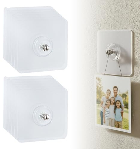 Klebenagel,Bilder Aufhängen Ohne Bohren,Klebehaken Bilderrahmen,Bildaufhänger Selbstklebend für Bilder, Poster, Fotos, Dekorative Gemälde (12 Pcs)