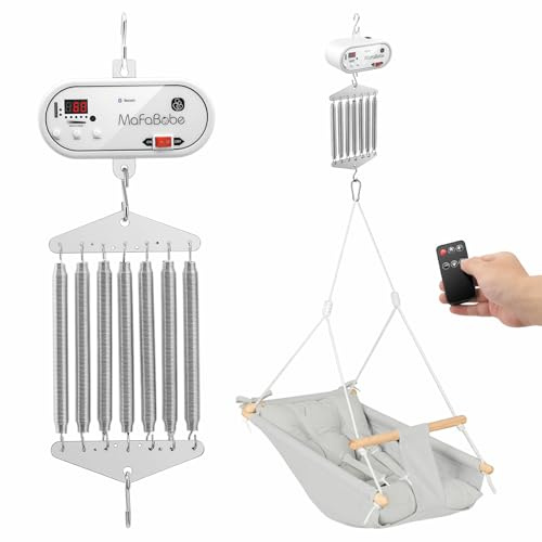 Controlador de columpio eléctrico para bebés recién nacidos, motor de cuna de resorte capacidad de carga de 20 kg, control de hamaca colgante para bebé con función de temporizador y música ajustable