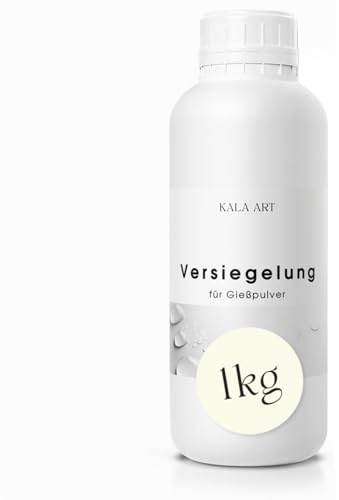 KALA ART Versiegelung für Gießpulver (1 kg) - Für wasserdichtes & lösungsmittelfreies Versiegeln von Gips und Gießpulver - Leicht glänzende Glasur